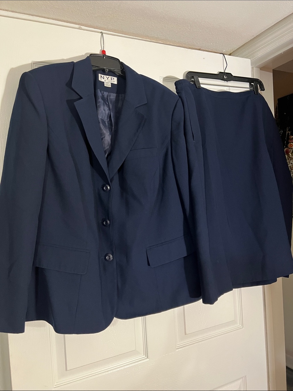 Women's Navy Skirt Suit - Tailored Blazer & Pencil Skirt
